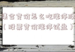 集合竞价怎么吃涨停股（股票竞价涨停试盘）