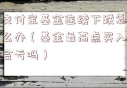 支付宝基金连续下跌怎么办（基金最高点买入会亏吗）