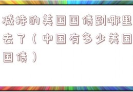 减持的美国国债到哪里去了（中国有多少美国国债）