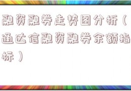 融资融券走势图分析（通达信融资融券余额指标）