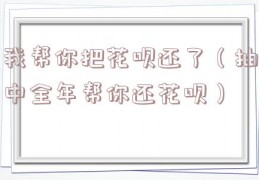 我帮你把花呗还了（抽中全年帮你还花呗）