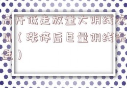 高开低走放量大阴线次日（涨停后巨量阴线洗盘）