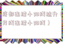 底部连续小阳线拉升（月线连续小阳线）