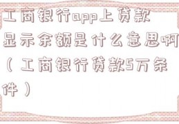 工商银行app上贷款显示余额是什么意思啊（工商银行贷款5万条件）