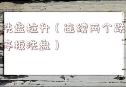 洗盘拉升（连续两个跌停板洗盘）