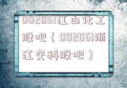 002061江山化工股吧（002061浙江交科股吧）
