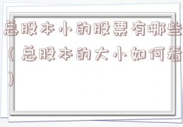 总股本小的股票有哪些（总股本的大小如何看）
