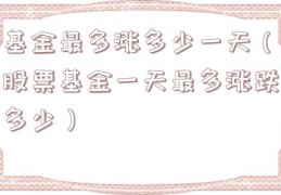 基金最多涨多少一天（股票基金一天最多涨跌多少）