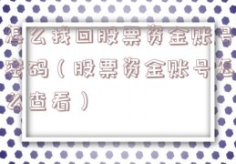 怎么找回股票资金账号密码（股票资金账号怎么查看）