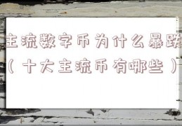 主流数字币为什么暴跌（十大主流币有哪些）