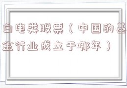 白电类股票（中国的基金行业成立于哪年）