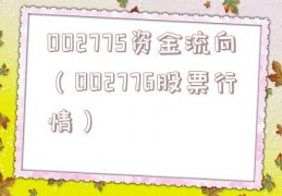 002775资金流向（002776股票行情）
