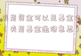 夹层资金可以是基金么（夹层基金通俗意思）