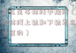 什么是布林线中规线（布林线上轨和下轨怎么计算的）