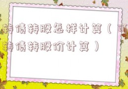 转债转股怎样计算（可转债转股价计算）