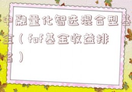 中融量化智选混合型基金（fof基金收益排名）