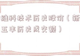 维科技术历史股价（新五丰历史成交额）