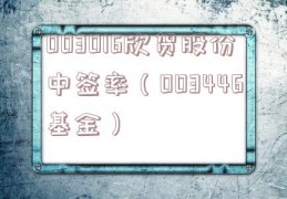 003016欣贺股份中签率（003446基金）