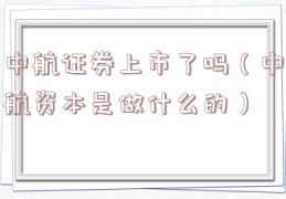 中航证券上市了吗（中航资本是做什么的）