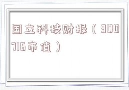 国立科技财报（300716市值）