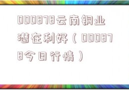 000878云南铜业潜在利好（000878今日行情）