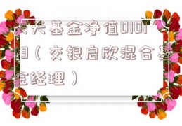 天天基金净值010143（交银启欣混合基金经理）