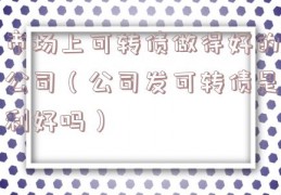 市场上可转债做得好的公司（公司发可转债是利好吗）