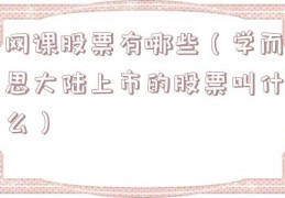 网课股票有哪些（学而思大陆上市的股票叫什么）