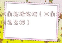 三角轮胎论坛（三角轮胎怎么样）
