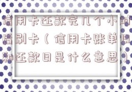 信用卡还款完几个小时后刷卡（信用卡账单日和还款日是什么意思）
