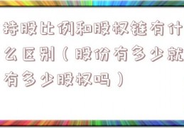 持股比例和股权链有什么区别（股份有多少就有多少股权吗）