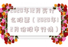 2020年12月买什么股票（2020年12月份股市行情）
