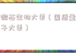 微芯生物大单（国盾量子大单）
