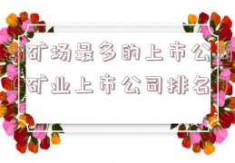 铜矿场最多的上市公司（矿业上市公司排名）