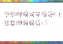 中加纯债两年债券C（富国纯债债券c）