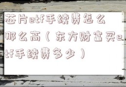 芯片etf手续费怎么那么高（东方财富买etf手续费多少）