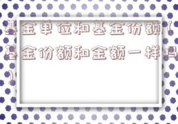 基金单位和基金份额（基金份额和金额一样吗）