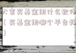 大家买基金用什么软件（买基金用哪个平台好）