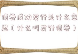 债券成功发行是什么意思（什么叫发行债券）