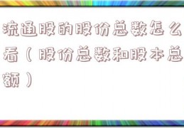 流通股的股份总数怎么看（股份总数和股本总额）