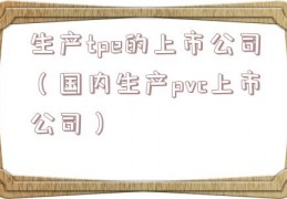 生产tpe的上市公司（国内生产pvc上市公司）