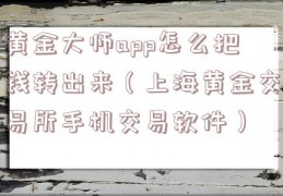黄金大师app怎么把钱转出来（上海黄金交易所手机交易软件）
