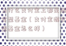 为什么支付宝上都是混合型基金（支付宝混合型基金怎么样）