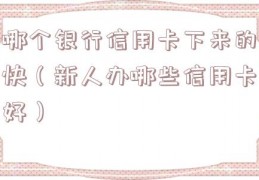 哪个银行信用卡下来的快（新人办哪些信用卡好）