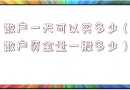 散户一天可以买多少（散户资金量一般多少）