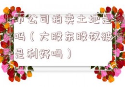 上市公司拍卖土地是利好吗（大股东股权被拍卖是利好吗）