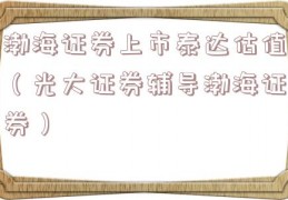 渤海证券上市泰达估值（光大证券辅导渤海证券）