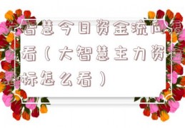 大智慧今日资金流向怎么看（大智慧主力资金指标怎么看）