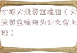 个股大量资金流出（大盘资金流出为什么会上涨）