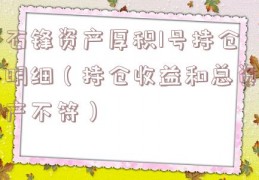 石锋资产厚积1号持仓明细（持仓收益和总资产不符）
